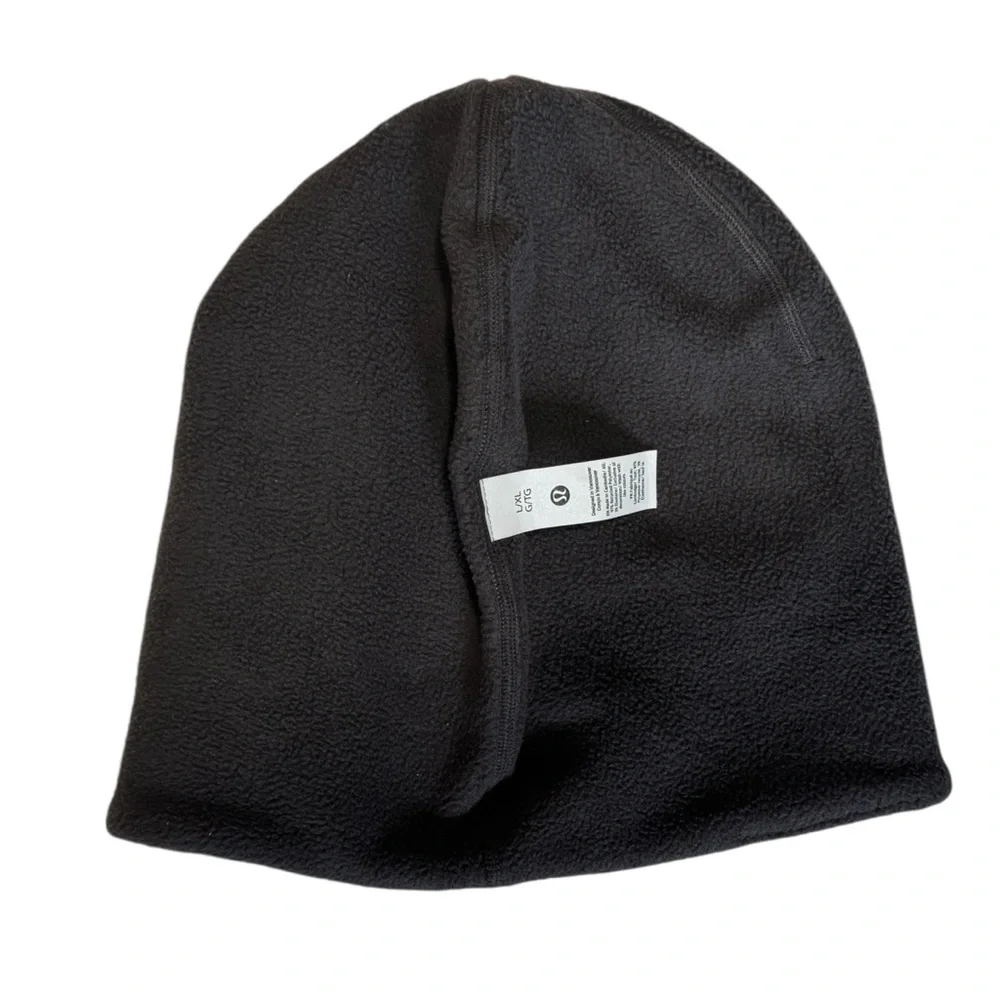 Lululemon Men’s Fleece Beanie - Black / Dark Grey - Size L/XL - Picture 3 of 6